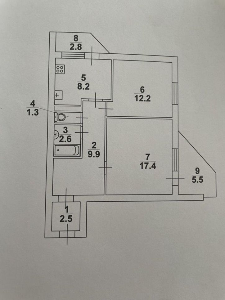 2-комн квартира Рахова ул, 55/59