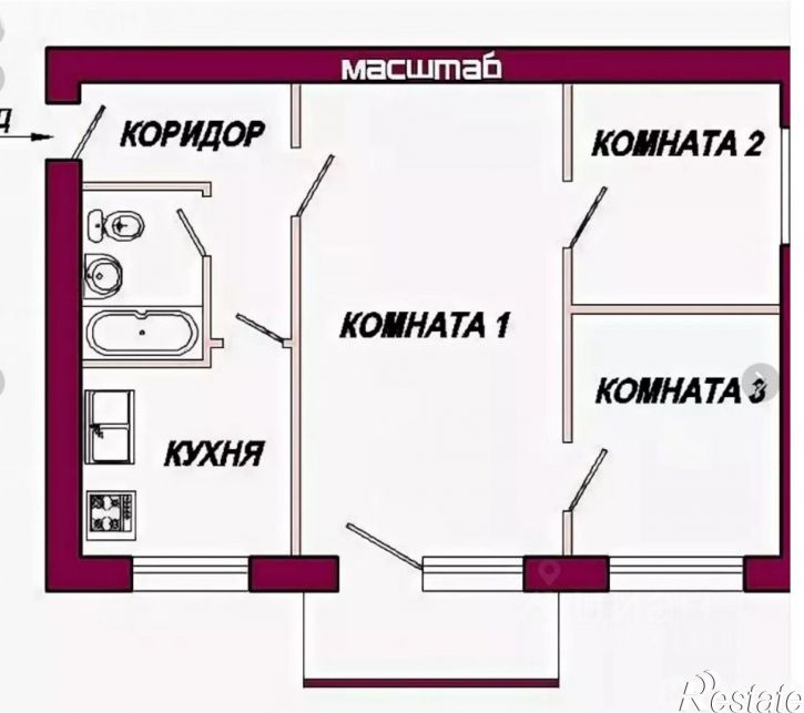 3-комн квартира Заречная улица, 29,  д. 29