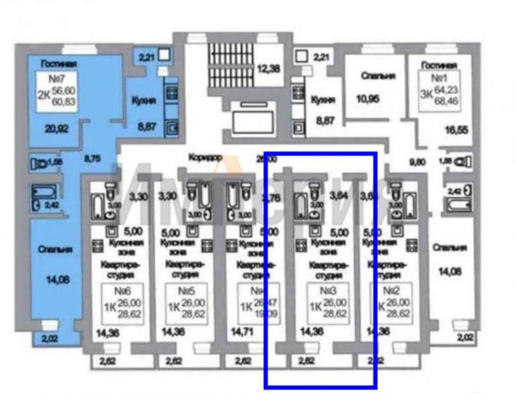 1-комн квартира имени Академика Н.Н. Семенова улица, 13