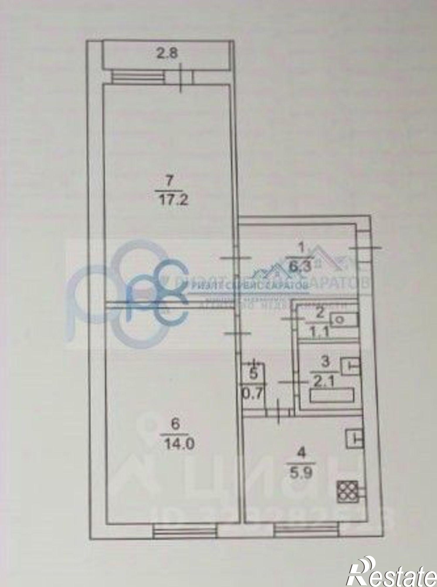 Купить квартиру за 2 850 000 рублей на ул Артиллерийская, 10