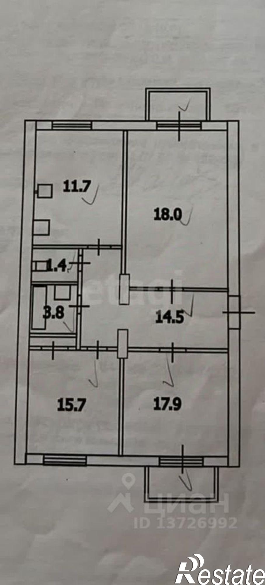 Купить квартиру за 4 840 000 рублей на ул Спартака, 10
