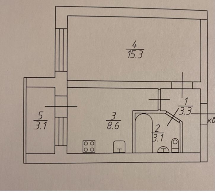 1-комн квартира Хрустальная, 68е