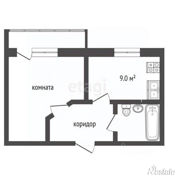 1-комн квартира Пензенский пер, 2,  д. 2