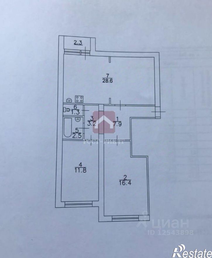 2-комн квартира улица Тархова, 27Б,  д. 27Б