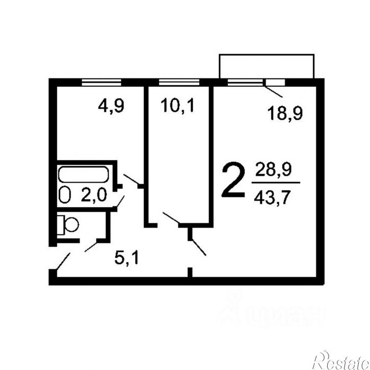 2-комн квартира Барнаульская улица, 8Б,  д. 8Б