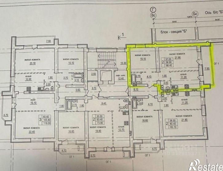 2-комн квартира в новом доме пр-кт Строителей, 30А,  д. 30А