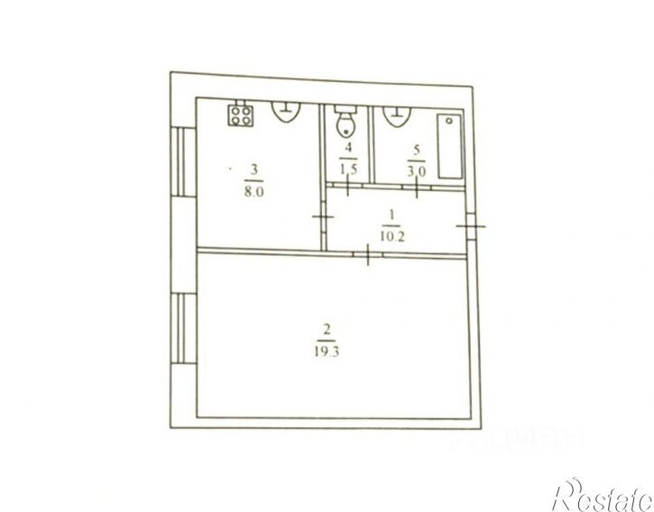 1-комн квартира наб Космонавтов, 5,  д. 5