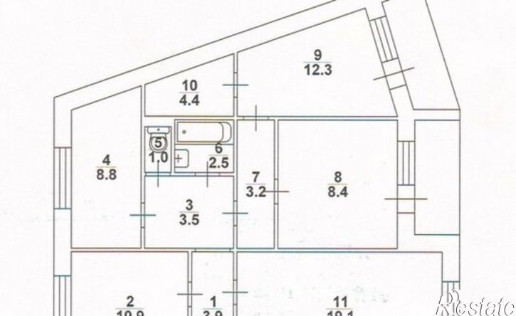 4-комн квартира Днепропетровская улица, 2,  д. 2