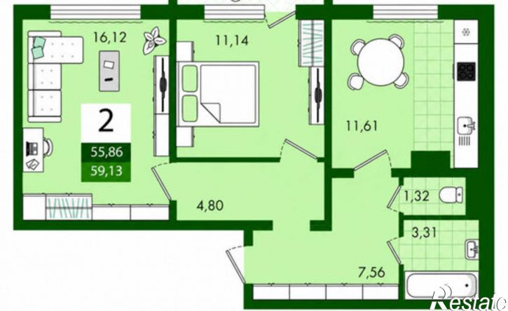 2-комн квартира улица имени Виктора Аржаного, 4,  д. 4