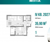 1-комн, 33 кв м, этаж 22/22 пр-кт Героев Отечества, 7