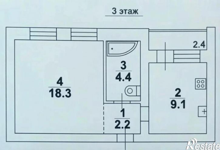 1-комн квартира Лунная, 27