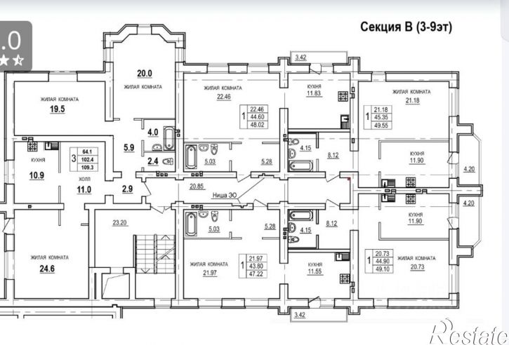 1-комн квартира в новом доме пр-кт Строителей, 30А,  д. 30А