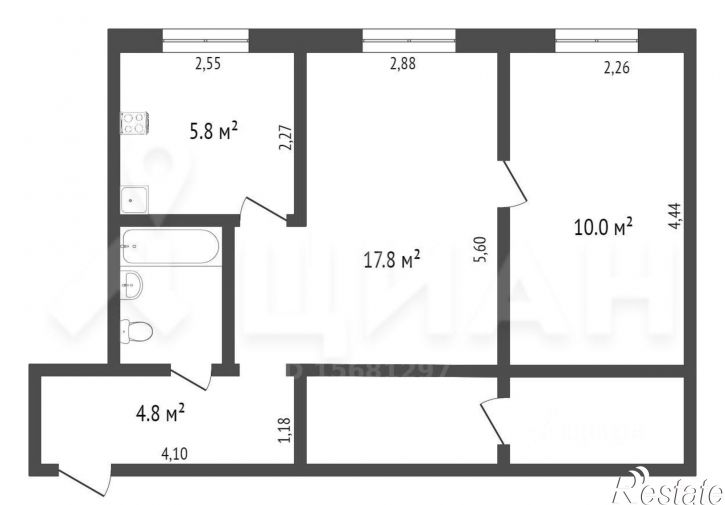 2-комн квартира ул Политехническая, 124,  д. 124