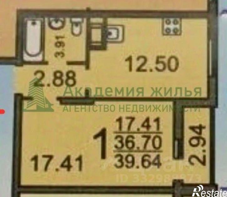 1-комн квартира пр-кт Героев Отечества, 6А,  д. 6А