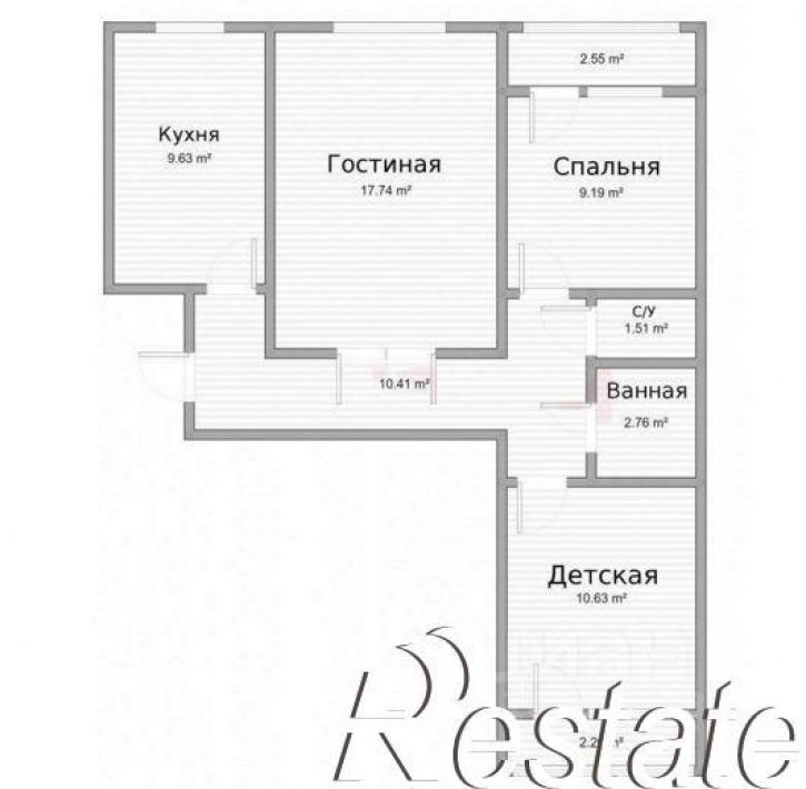 3-комн квартира Лунная, 27