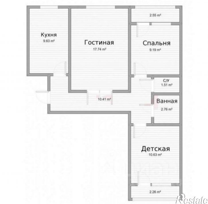 3-комн квартира Лунная, 27