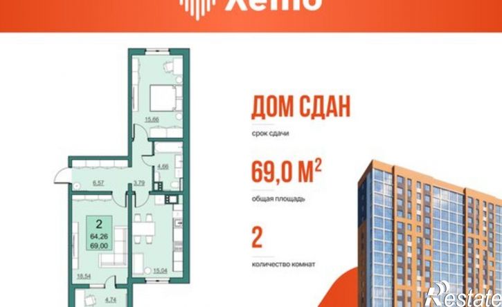 2-комн квартира ул им Академика Семенова Н.Н., 21,  д. 21