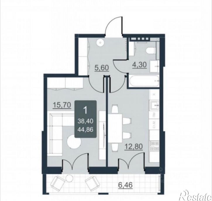 1-комн квартира ул им Виктора Аржаного, 5,  д. 5
