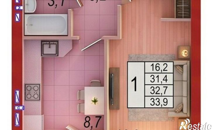 1-комн квартира ул им Николая Нишнева, 6,  д. 6