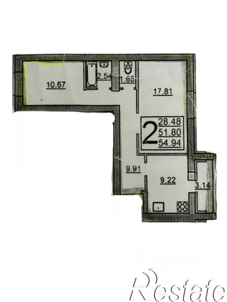 2-комн квартира улица имени Николая Чихарева, 10Б,  д. 10Б