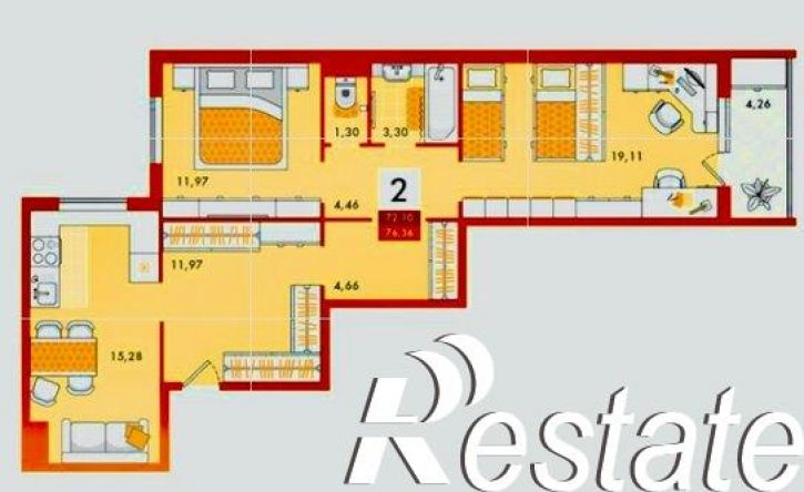 2-комн квартира улица имени Кузнецова Н. В., 7,  д. 7