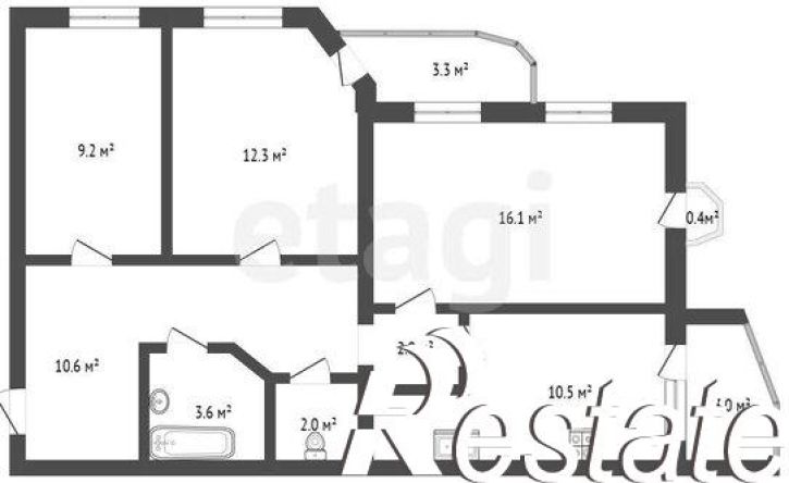 3-комн квартира улица Мичурина, 82/84,  д. 82/84